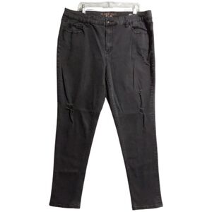 Melissa McCarthy jeans dark wash distress girlfriend stretch rocker indie sleeze